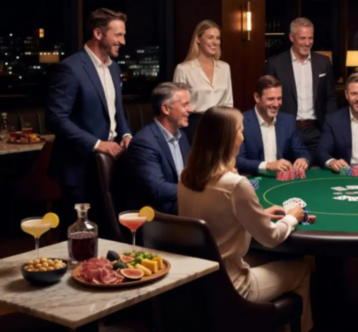 Exclusive invitation-only poker night in a stylish lounge